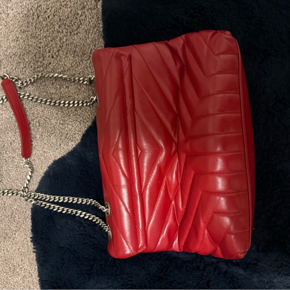 YSL Saint Laurent Red Shoulder Bag - Picture 7 of 8
